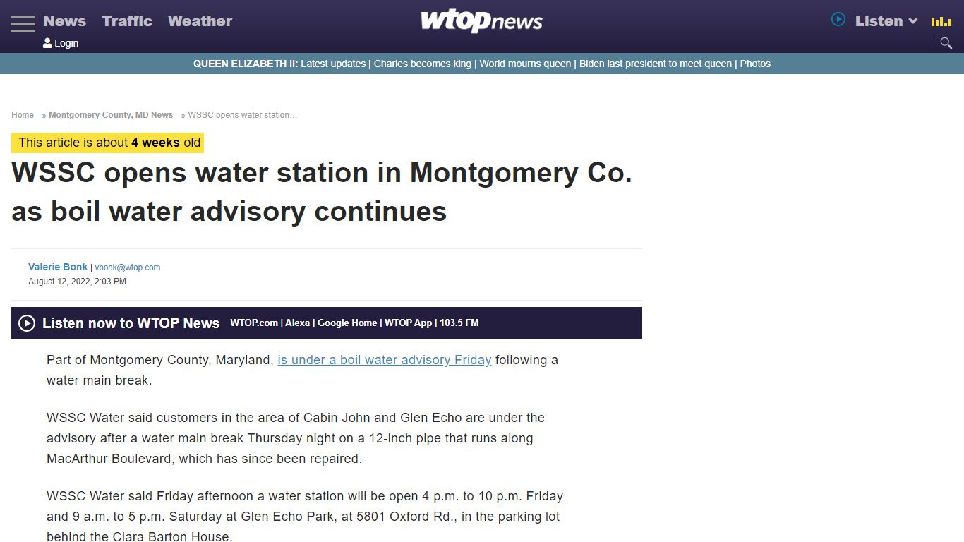 WSSC opens water station in Montgomery Co. as boil water advisory ...